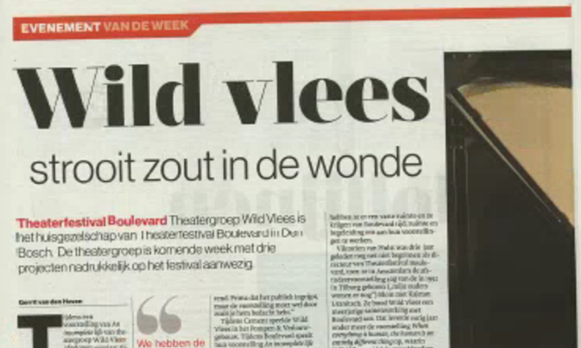 Eva Line de Boer en Wild Vlees in de krant